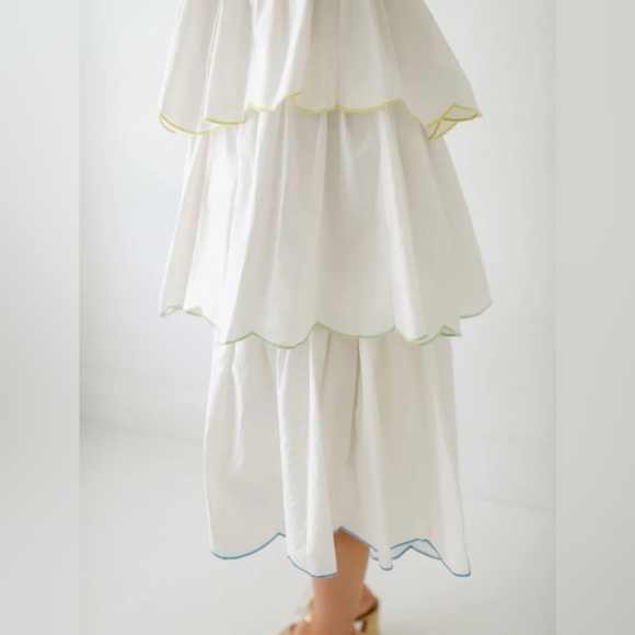 Tiered Scallop Sleeveless Midi Dress
English Factory - Picture 3 of 9